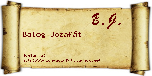 Balog Jozafát névjegykártya